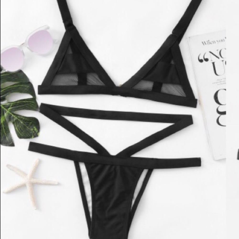 Black Mesh Bikini L